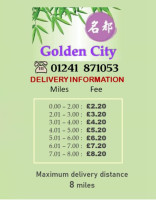 The Golden City menu