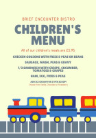 Brief Encounter Refreshment Rooms, Carnforth Railway Station menu