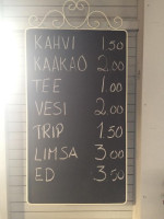 Uittotunnelin Kahvila menu