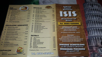 Eetcafe Isis Beilen menu