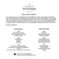 De Schoppe menu