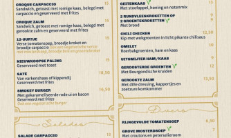 Brasserie 't Vliegend Paard menu