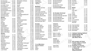 Cafétaria Catering Ophorst menu