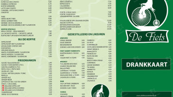 Cafe De Fiets V.o.f. Zoutelande menu