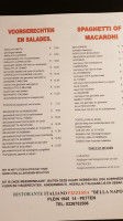 Pizzeria Bella Napoli menu