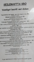 Seilerhytta Kro menu