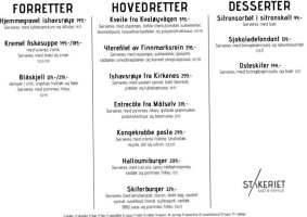 Stakeriet Mat Og Vinhus menu