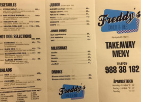 Freddy's Diner menu