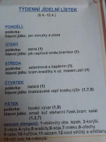 Restaurace A Pizzerie Zamecky Senk menu