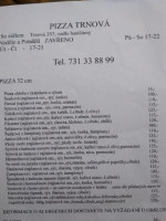 Pizza Trnova menu
