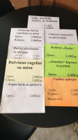 Nida, Kavine, Stiklo Terasa menu