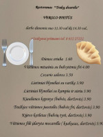 Trakų Dvarelis menu