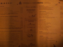 Osteria Del Gran Fritto menu