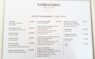 Lido Sabbiadoro menu