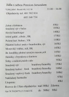 Pension Rezek-jeruzalem menu