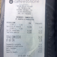 Caffe E Bollicine menu