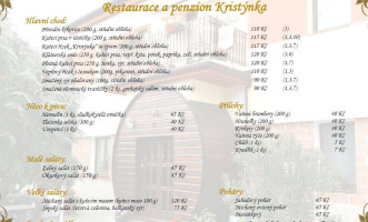 Penzion Kristýnka menu