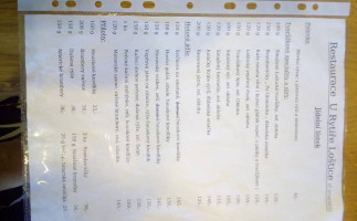Pivnice U Rytíře menu