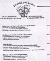 Restaurace Zámeček Pod Hradem menu