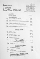 Restaurace U Libuše menu