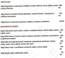 Restaurace Zeland menu