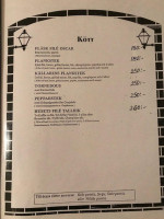 Källarrestaurangen menu