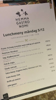 Hemmagastronomi menu