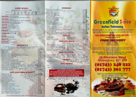 Greenfield Spice menu