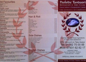 Poolside Tandoori menu