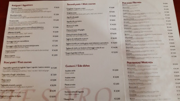 Pizzeria Tesoro menu