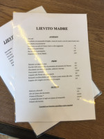 Lievito Madre menu