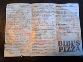 Bibi's Pizza menu