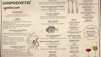 Kastil Gospodnetic Agroturizam menu