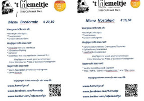 Cafe T Hemeltje menu