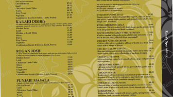 Rana's menu