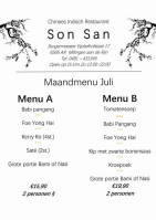 Son San Millingen Aan De Rijn menu