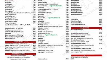Cafetaria 't Kokhuus menu