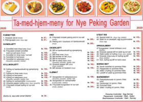 Nye Peking Garden menu