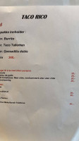 Taco Rico menu