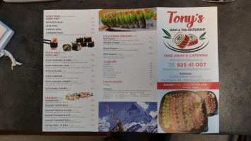 Tony’s Sushi Og Thai menu