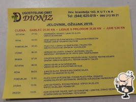 Caffe Catering Dioniz menu