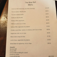 The Blue Ball Inn menu