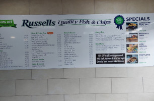 Russell's Traditional Fish Chips menu