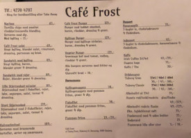 Cafe Frost menu