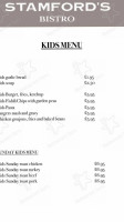 Stamford's Bistro Cafe Kitchen menu