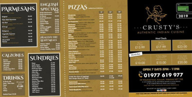 Crusty Pizzeria menu