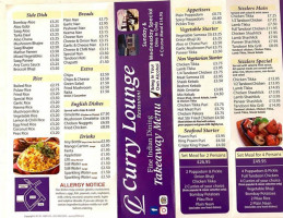 Curry Lounge menu