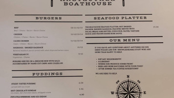 The Anstruther Boathouse menu