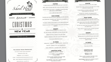 The Schoolhouse Restaurant Bar And Garden menu