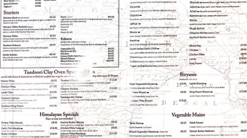 Himalayan Dine In menu